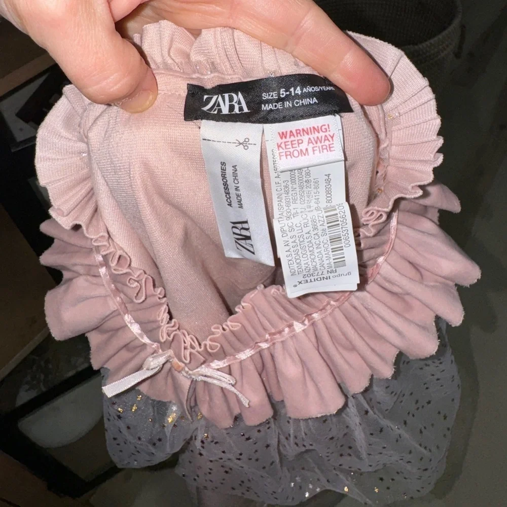 Zara Kids costume tulle glitter princess cape costume bow girls ballerina blush